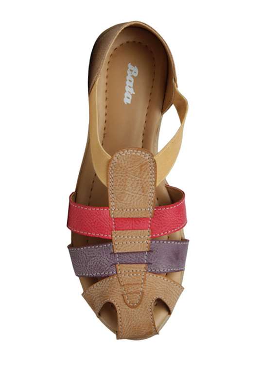 Buy online Tan Closed Back Sandals from flats for Women by Bata