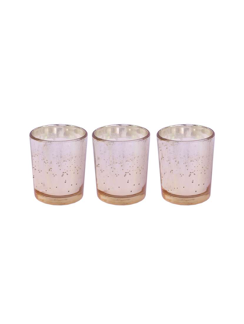 hosley set 3 fragrance metallic gold glass candle for decoration
