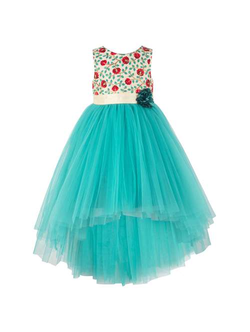 floral embroidered hi-low dress - 16296570 - Standard Image - 0