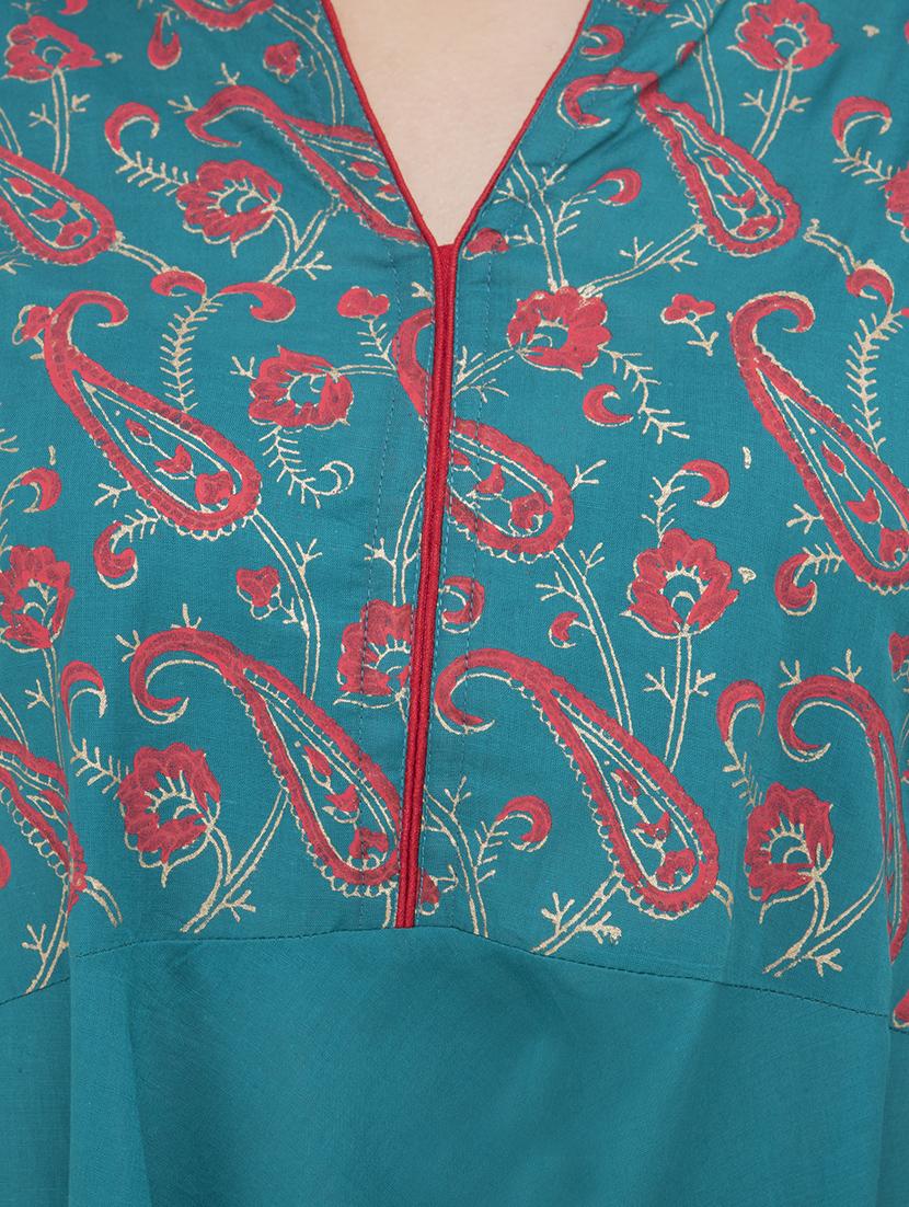 block print a-line kurta - 16296725 - Standard Image - 3