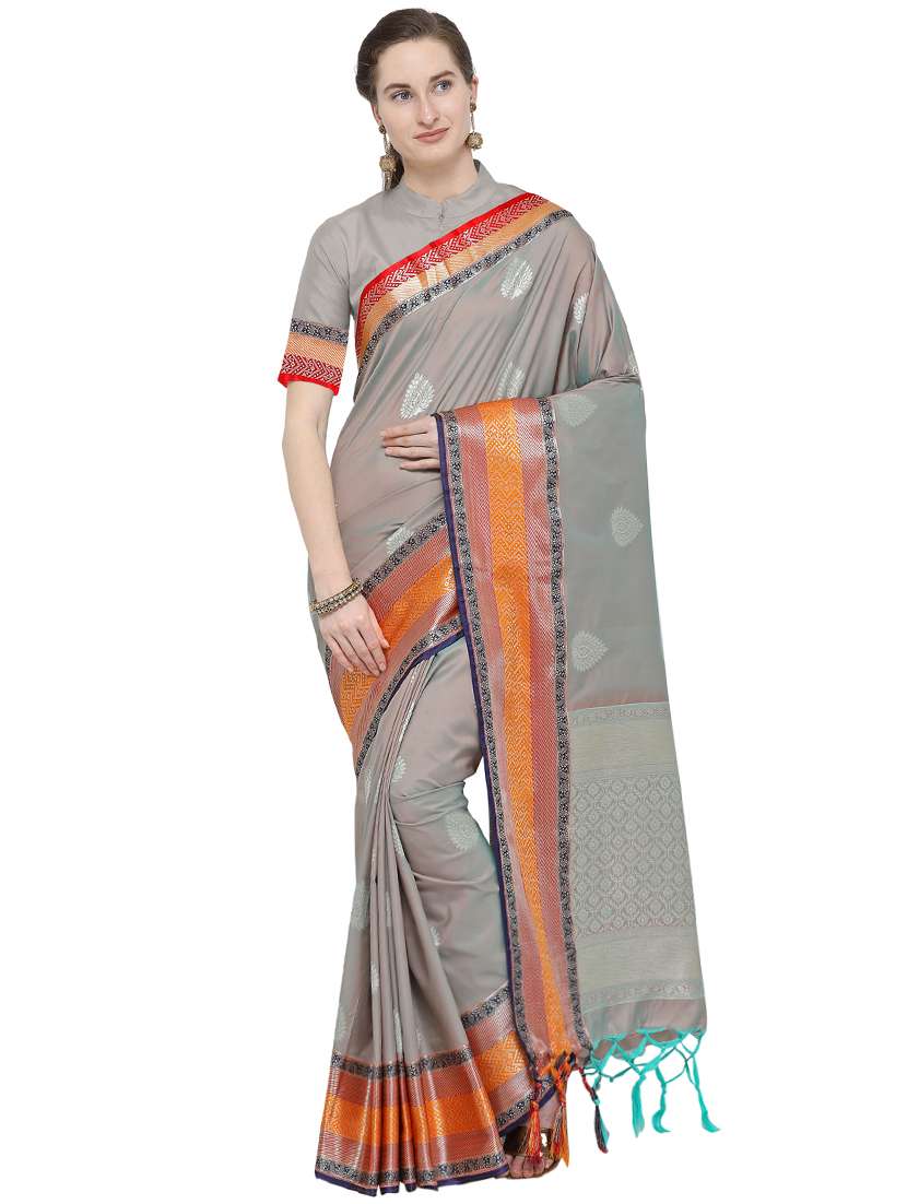 bordered kanjivaram saree with blouse