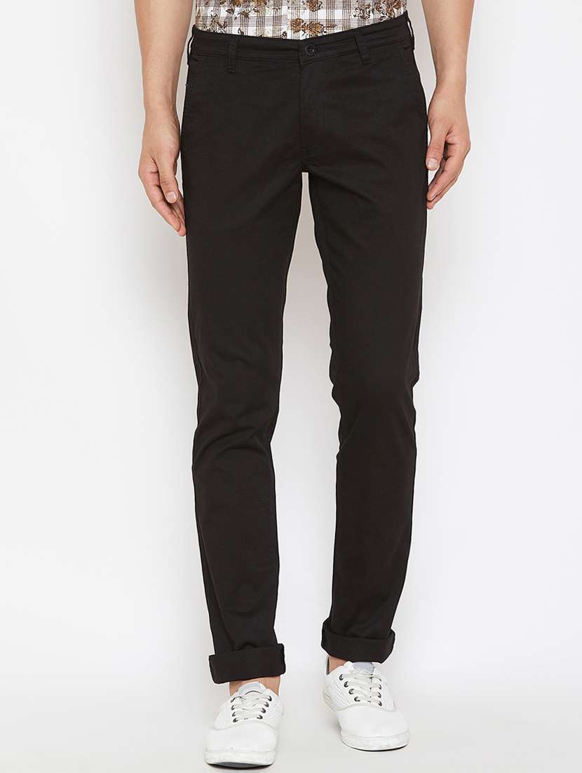 black solid chinos - 16298303 - Zoom Image - 0