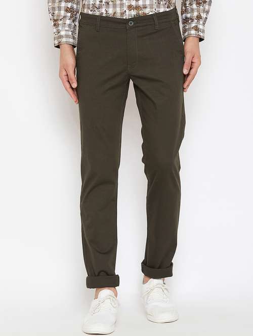 green solid chinos - 16298305 - Standard Image - 0