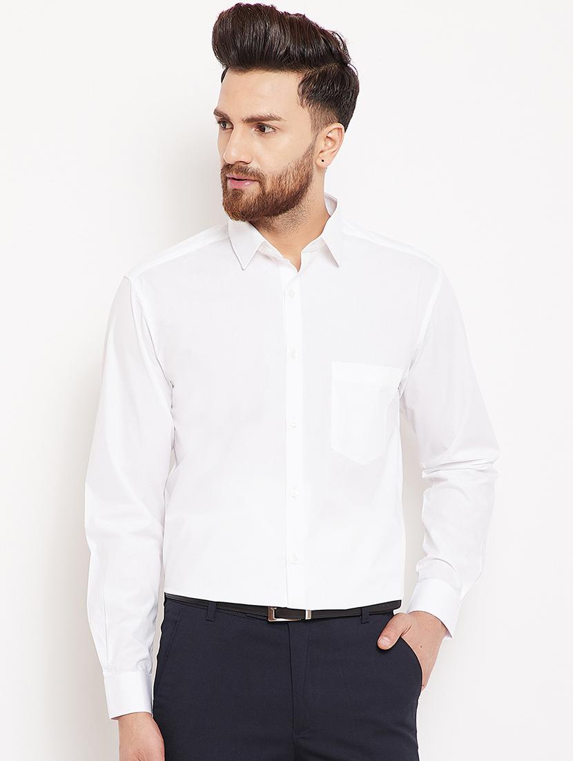 white solid formal shirt - 16298325 -  Zoom Image - 0