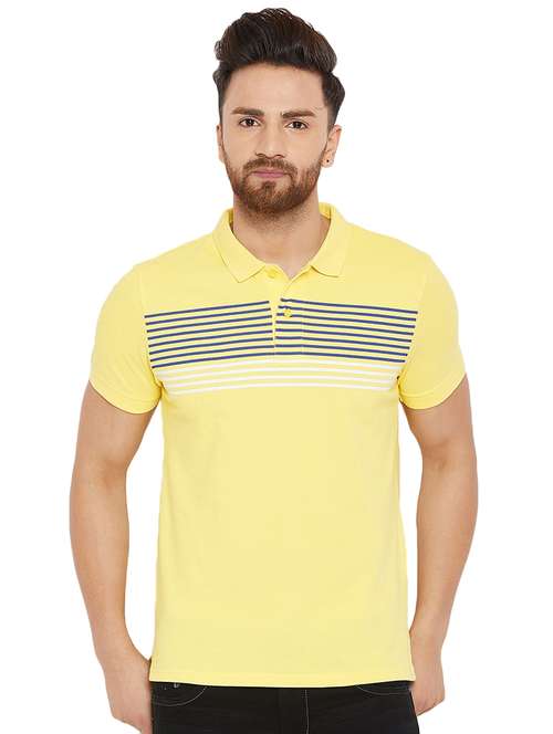 yellow striped polo t-shirt - 16298330 -  Standard Image - 0