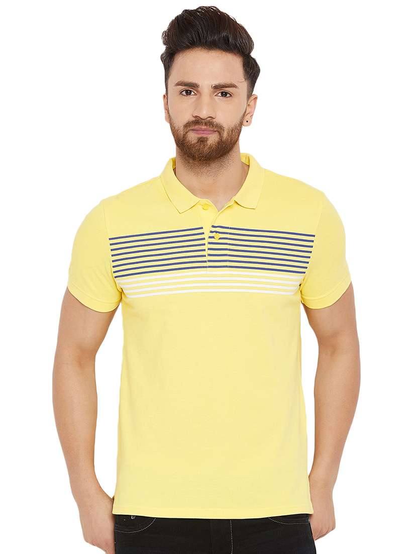 yellow striped polo t-shirt - 16298330 -  Zoom Image - 0