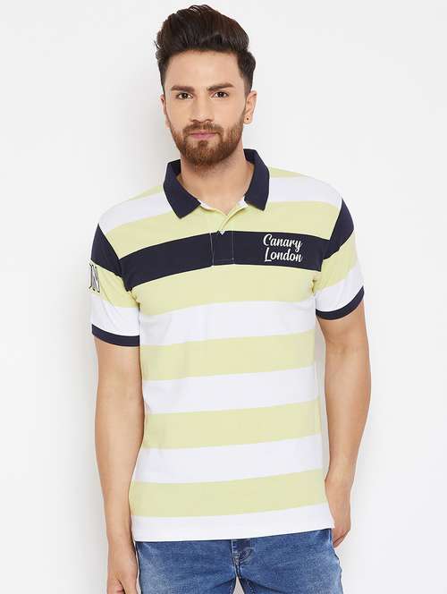 yellow striped polo t-shirt - 16298344 -  Standard Image - 0