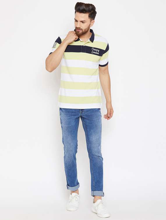 yellow striped polo t-shirt - 16298344 - Standard Image - 3