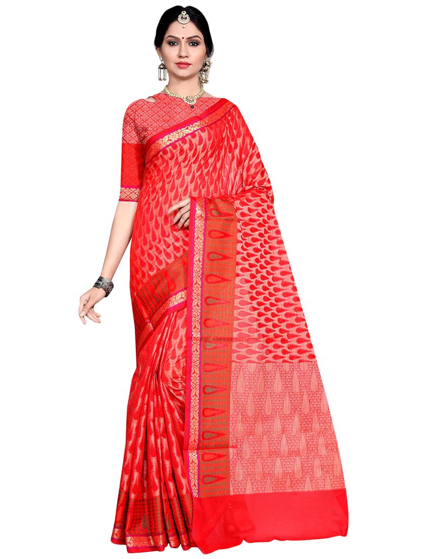 self-design banarasi saree with blouse - 16298430 - Zoom Image - 0