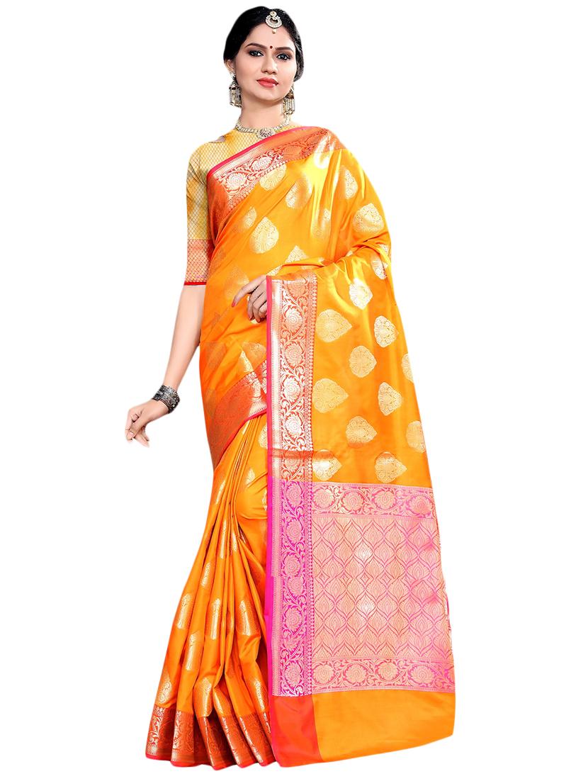 self-design banarasi saree with blouse - 16298432 - Zoom Image - 0