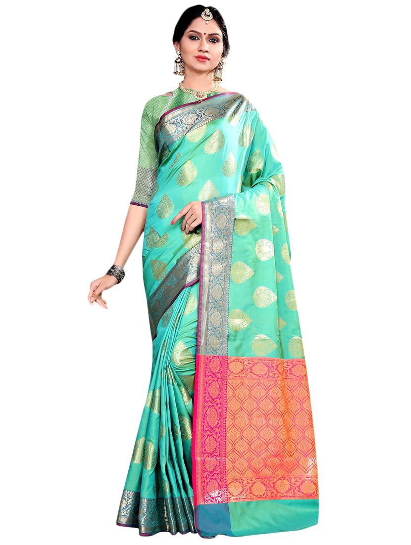 self-design banarasi saree with blouse - 16298436 -  Zoom Image - 0