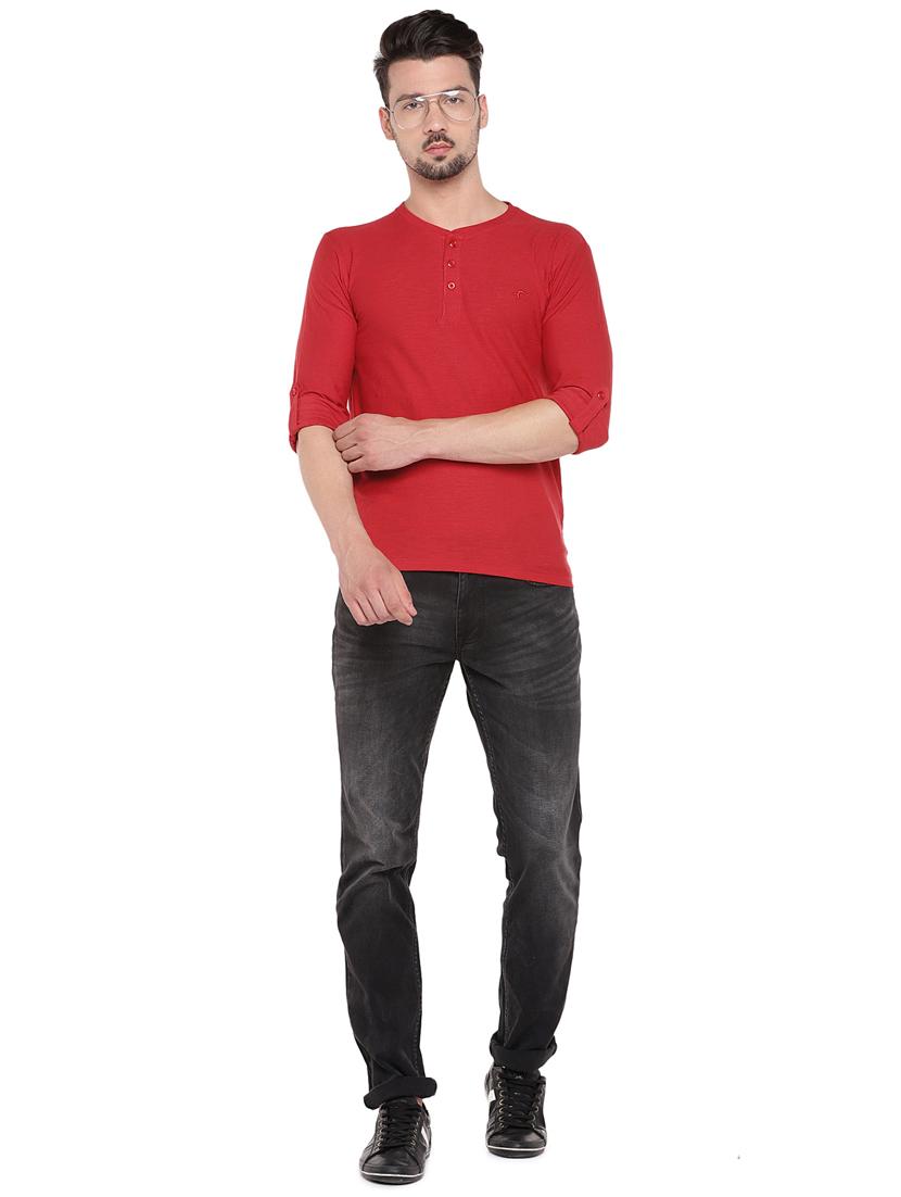 red regular fit solid t-shirt - 16299107 - Standard Image - 3
