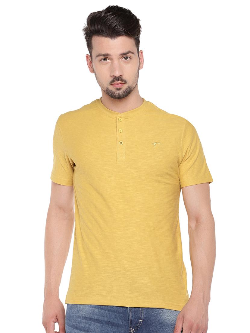 yellow regular fit solid t-shirt - 16299111 - Zoom Image - 0