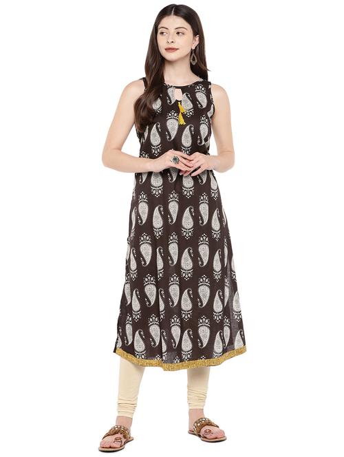 paisley print straight kurta - 16299138 -  Standard Image - 0