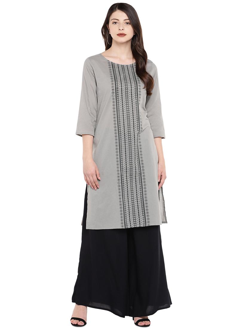 printed straight kurta - 16299166 - Zoom Image - 0