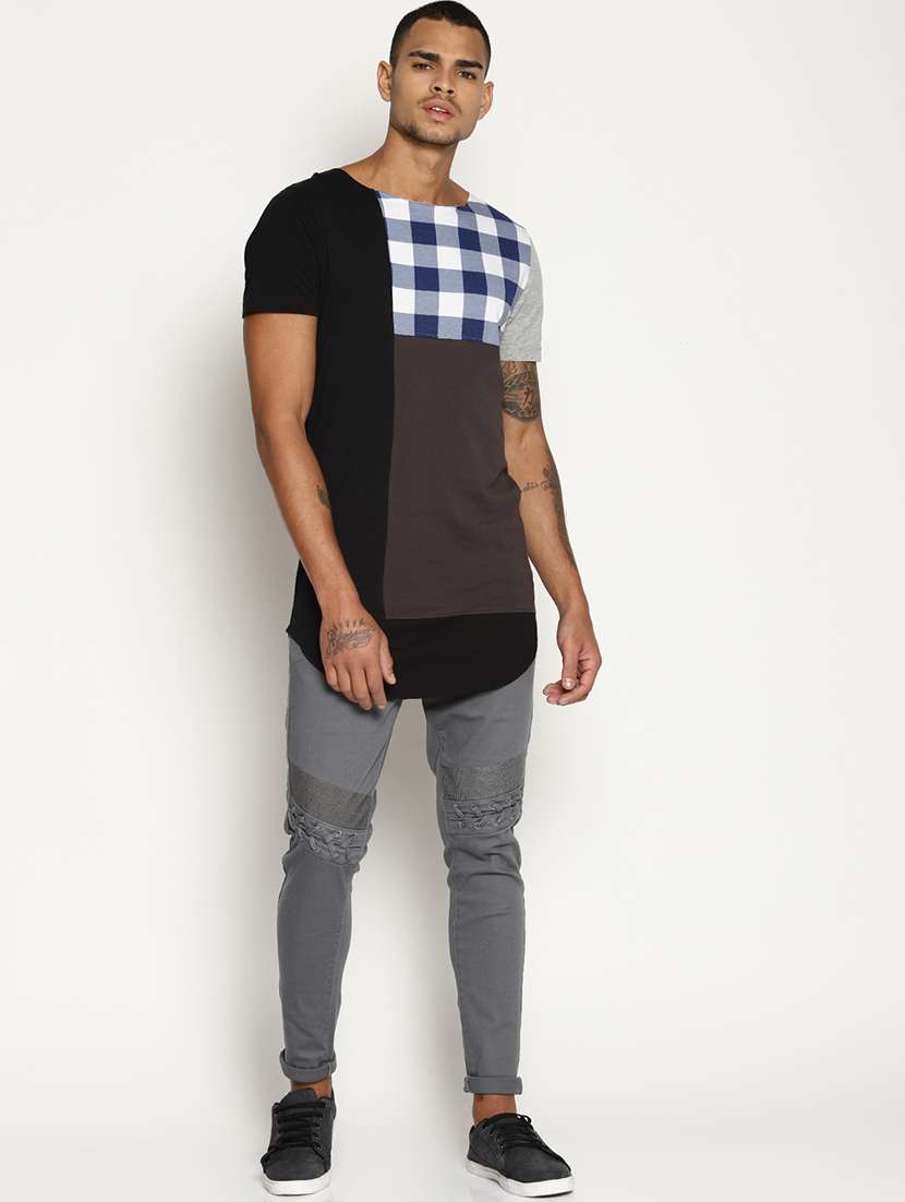 grey biker denim - 16302830 - Standard Image - 3