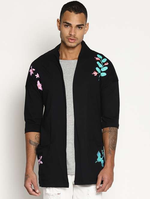 black floral printed shrug - 16302846 -  Standard Image - 0