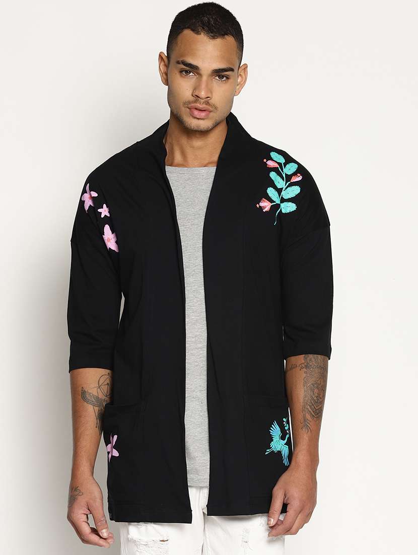 black floral printed shrug - 16302846 -  Zoom Image - 0