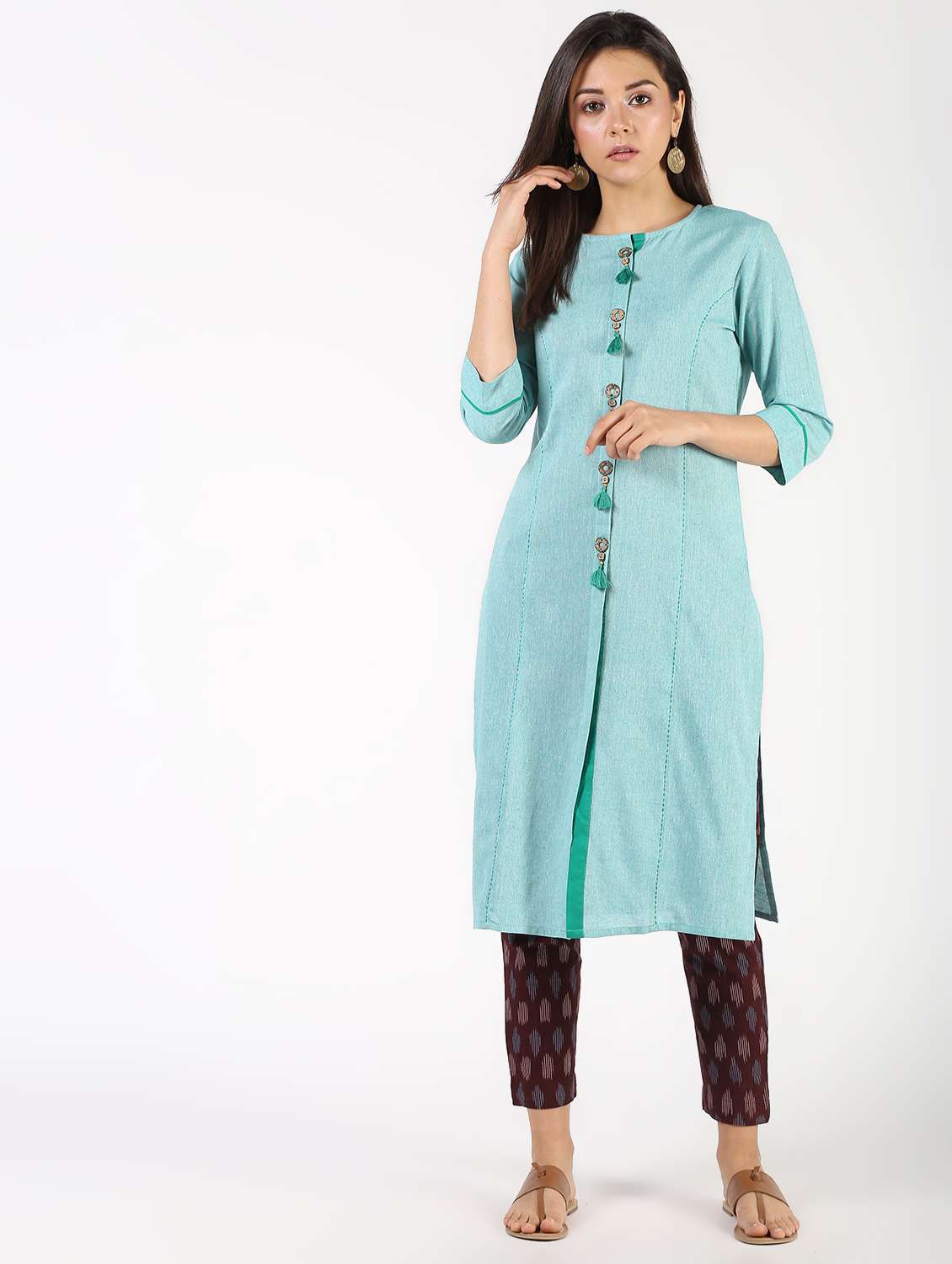 solid straight kurta