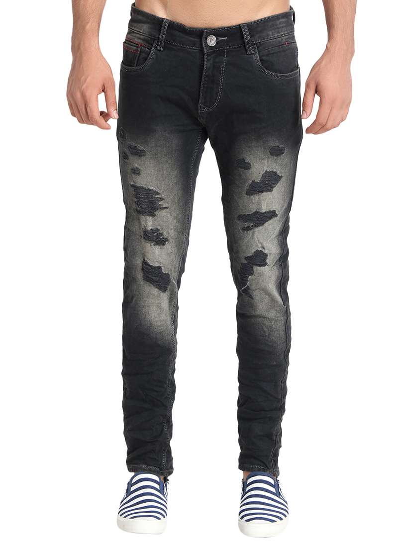 black ripped jeans