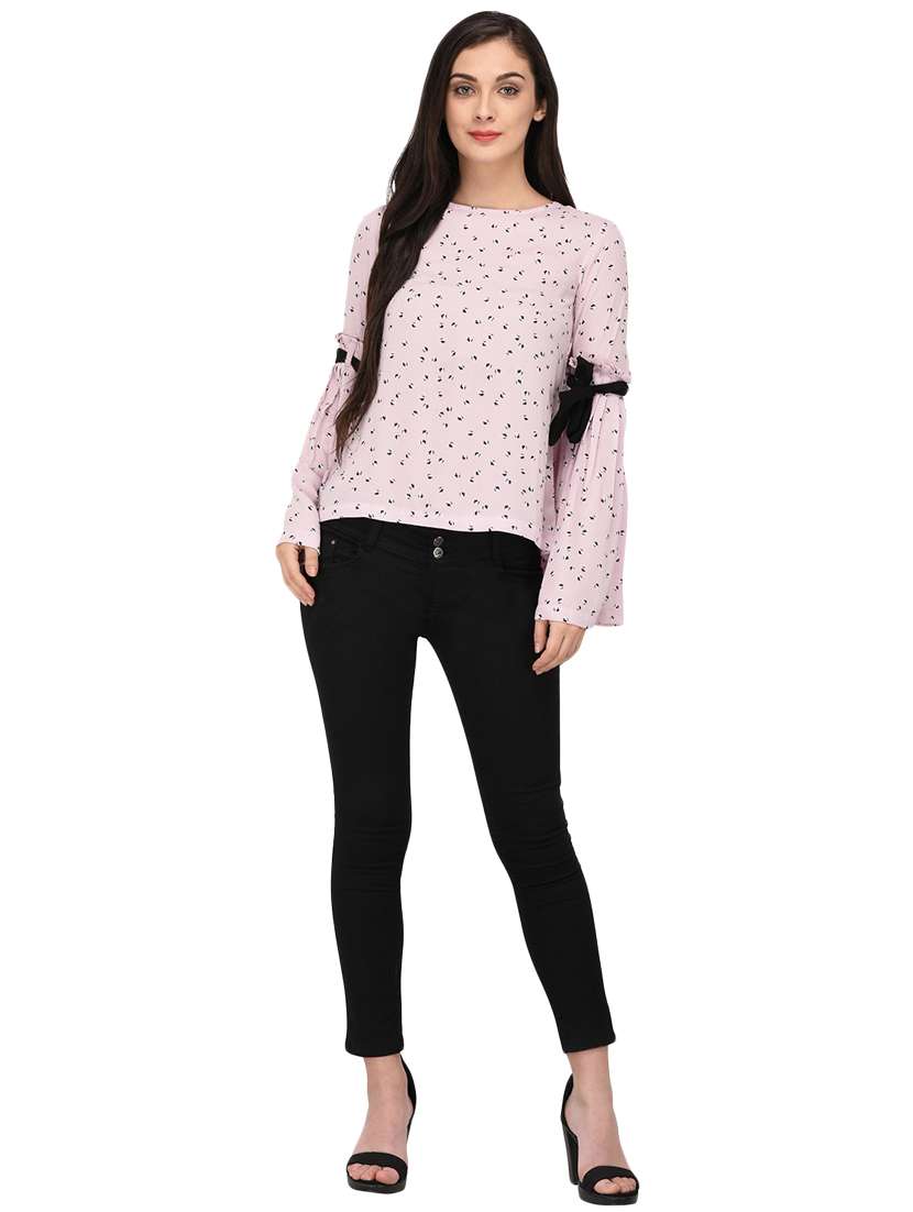 women's straight round neck top - 16309044 - Standard Image - 3