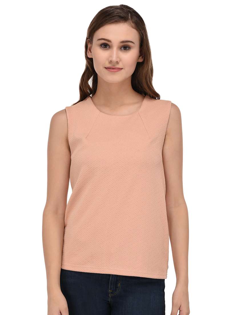 women's straight round neck top