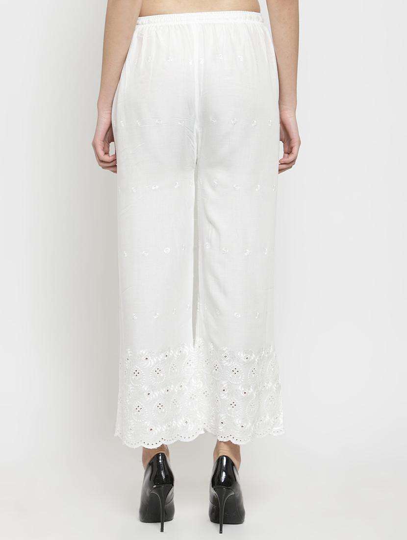 embroidered solid palazzo - 16309471 -  Standard Image - 3