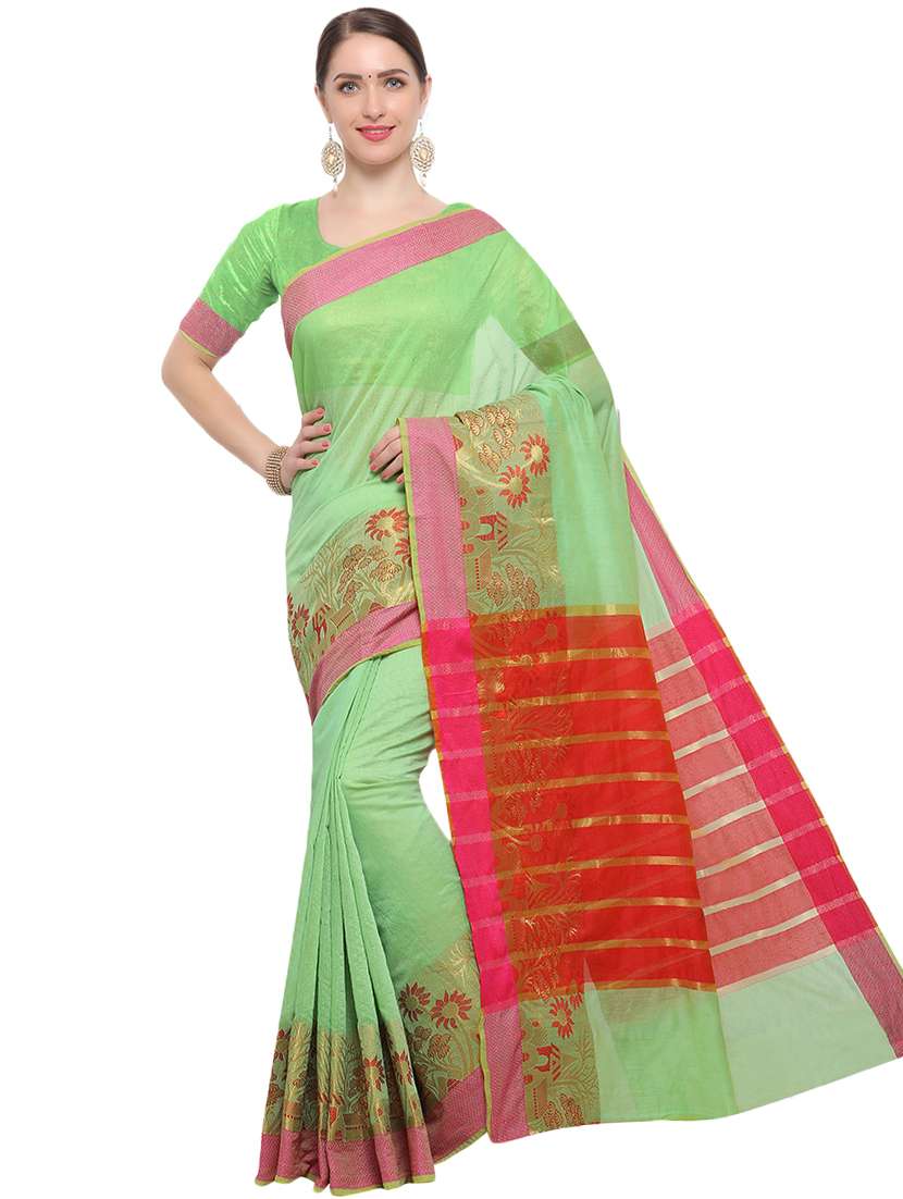 conversational zari border saree with blouse - 16309773 - Zoom Image - 0