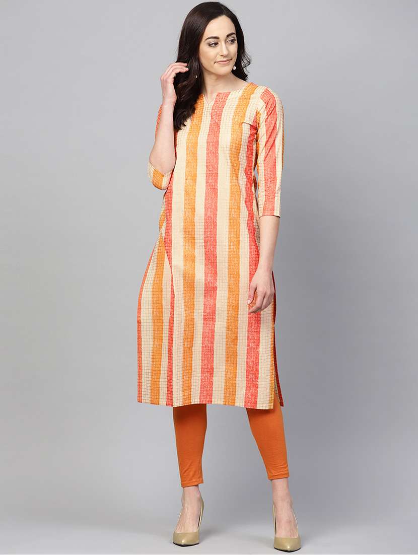 printed straight  kurta