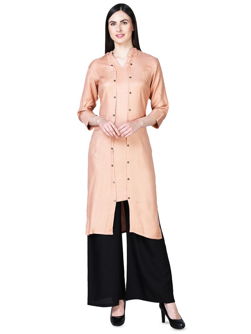 solid straight kurta - 16312083 -  Zoom Image - 0