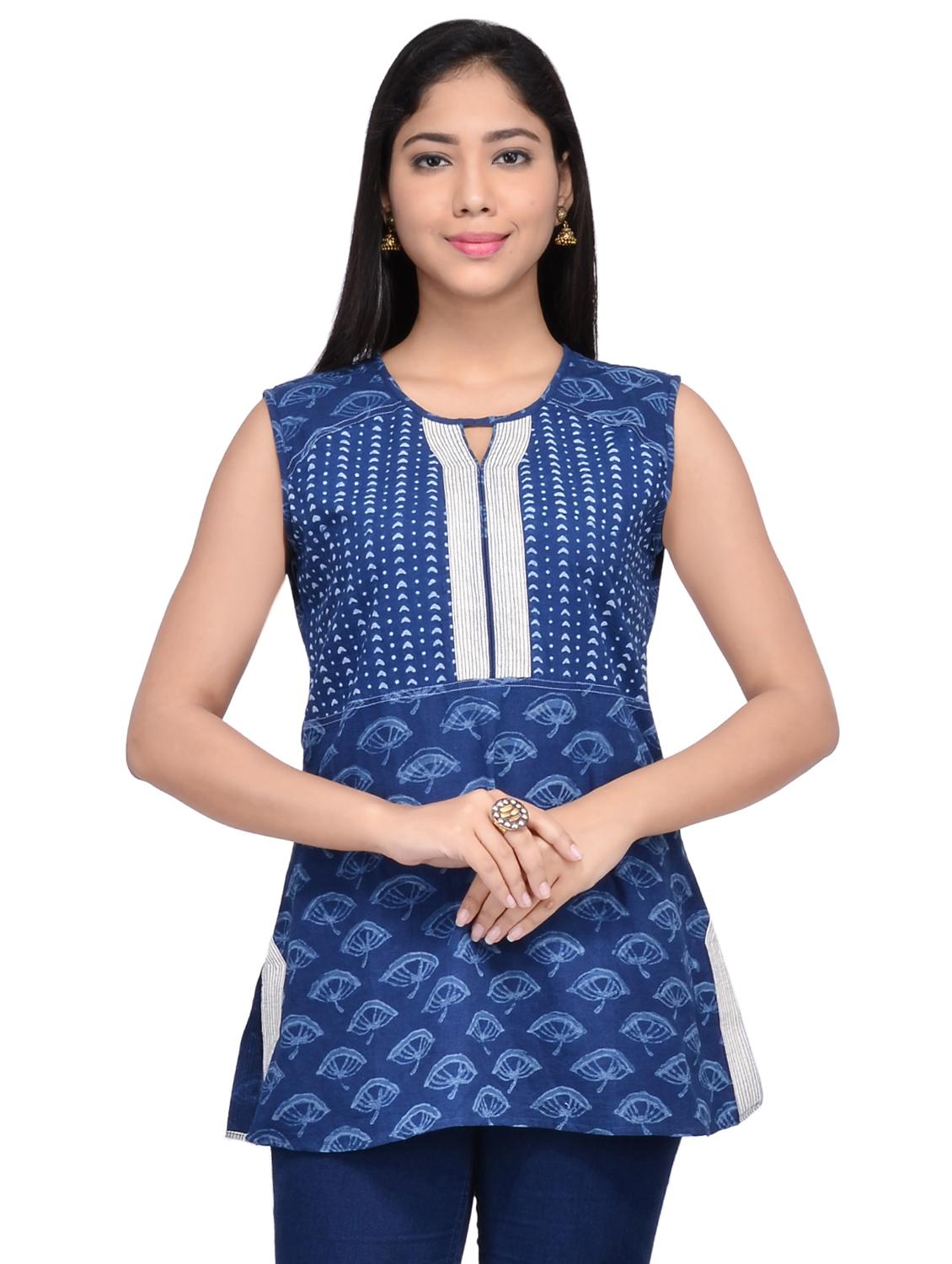 keyhole front side slit tunic - 16312108 -  Zoom Image - 0