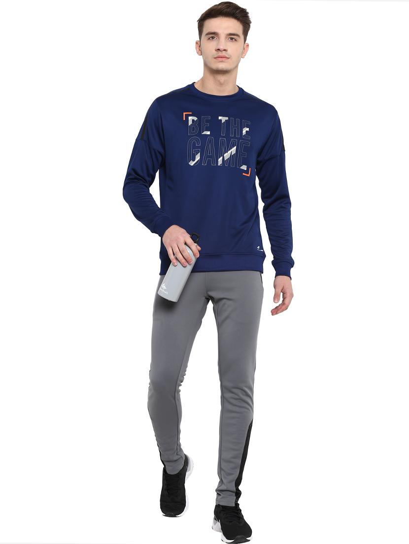 navy blue typographic chest printed sweatshirt - 16316400 - Standard Image - 3