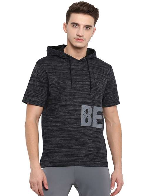 black typographic chest print t-shirt - 16316402 - Standard Image - 0