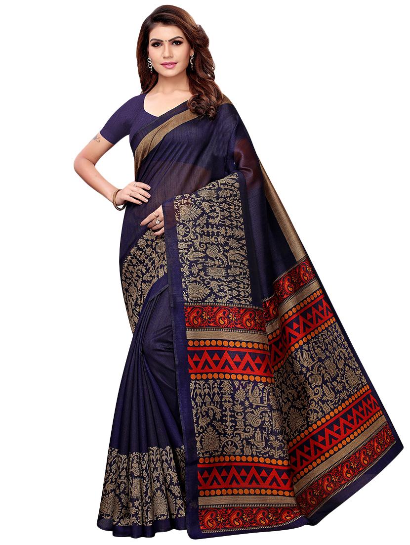 kalamkari printed saree with blouse - 16317080 - Zoom Image - 0