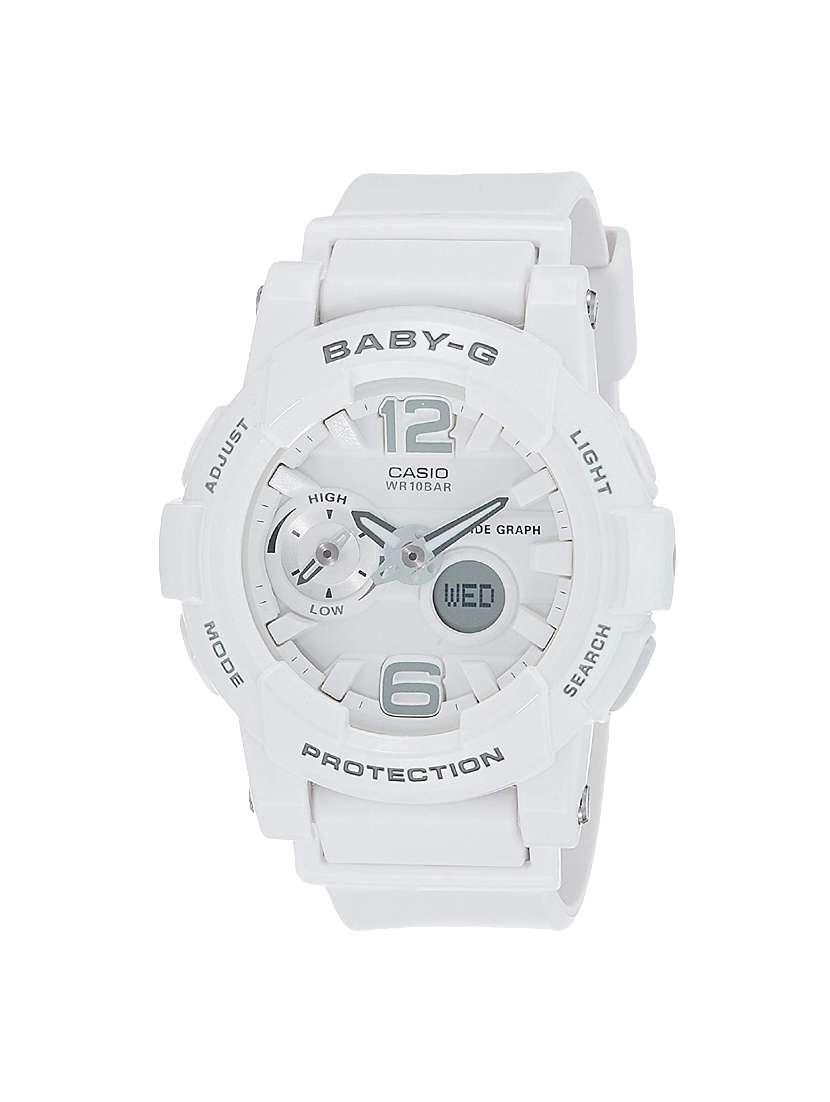 casio baby-g analog-digital white dial women's watch bga-180-7b1dr (bx026)