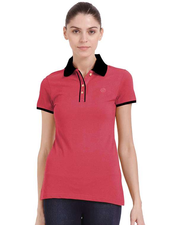 contrast detail shirt sleeved t-shirt