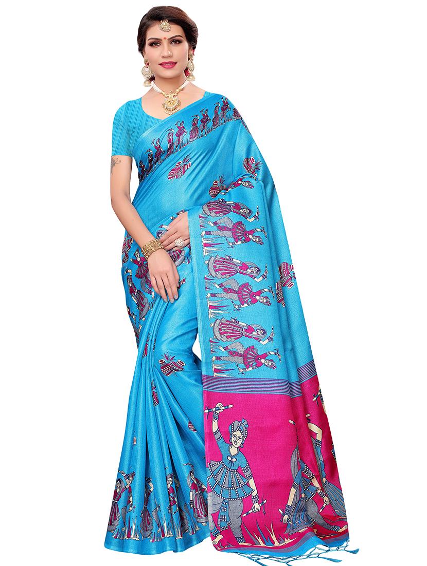 kalamkari printed saree with blouse - 16319208 -  Zoom Image - 0