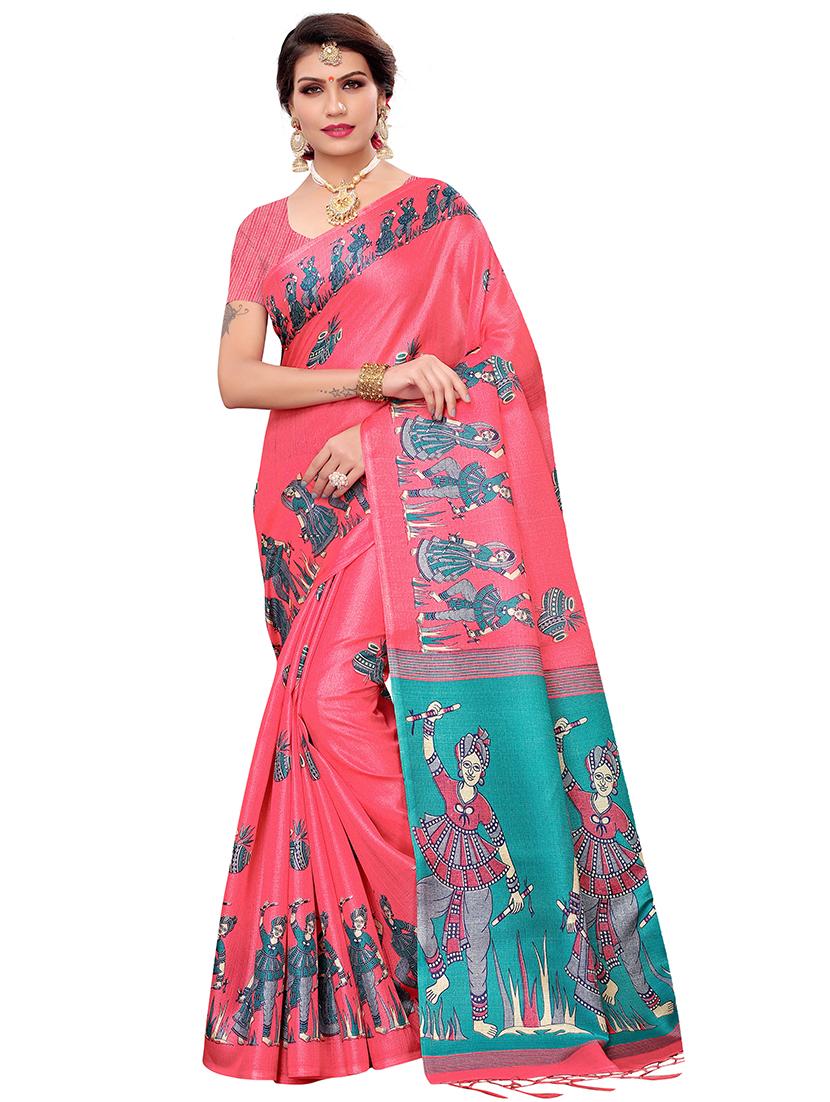 kalamkari printed saree with blouse - 16319209 -  Zoom Image - 0