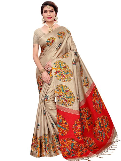 kalamkari printed saree with blouse - 16319212 - Standard Image - 0