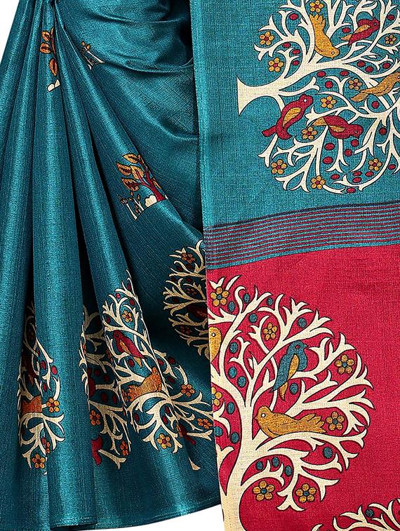 kalamkari printed saree with blouse - 16319215 - Standard Image - 3