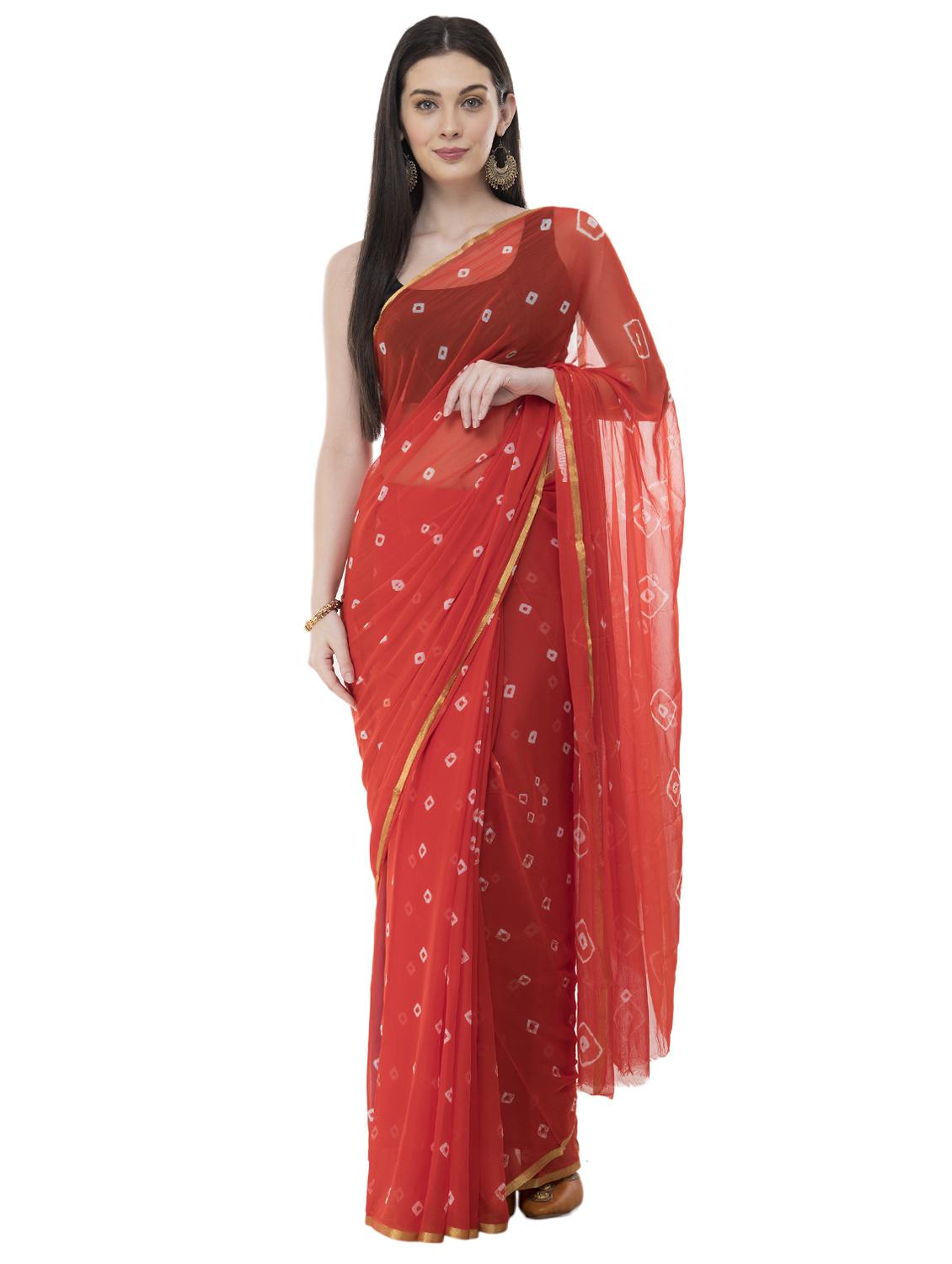zari border bandhani saree - 16319521 -  Zoom Image - 0
