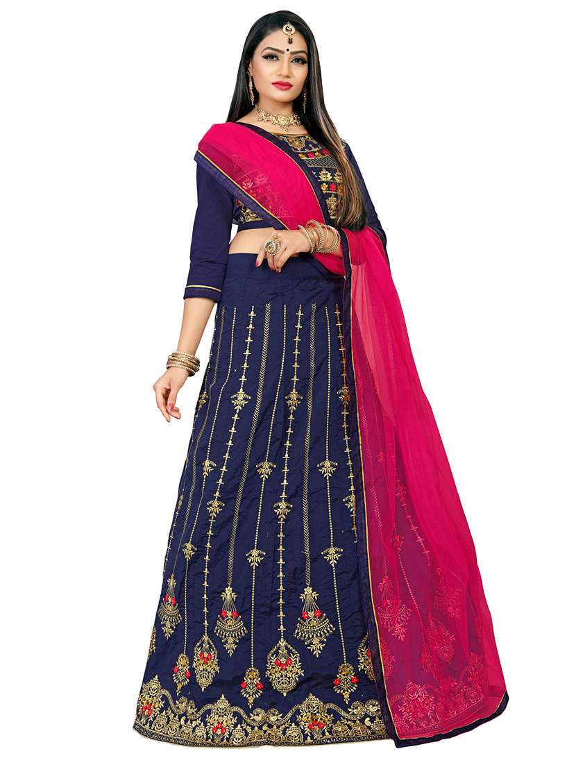 floral embroidered a-line lehenga