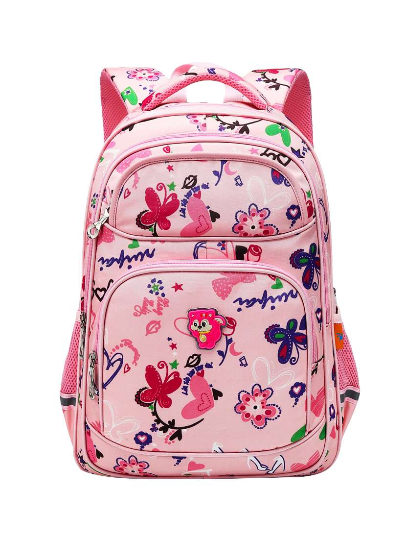 pink polyester regular backpack