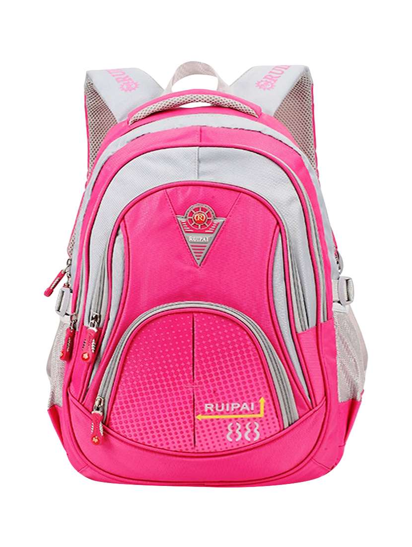 pink  polyester regular backpack