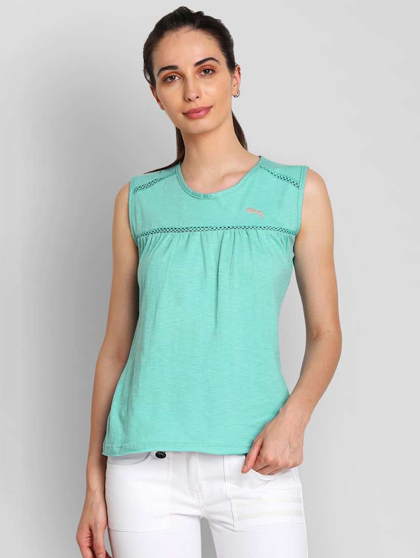 mesh insert gathered detail top - 16322042 - Zoom Image - 0