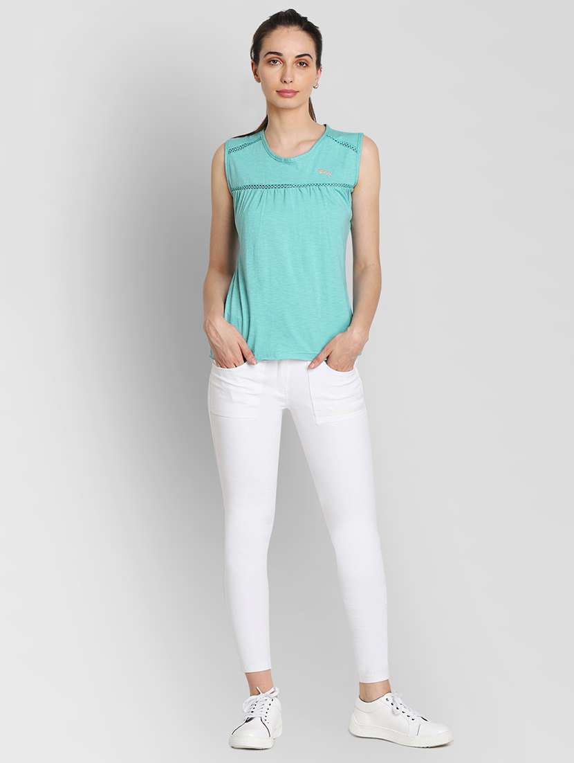mesh insert gathered detail top - 16322042 - Standard Image - 3