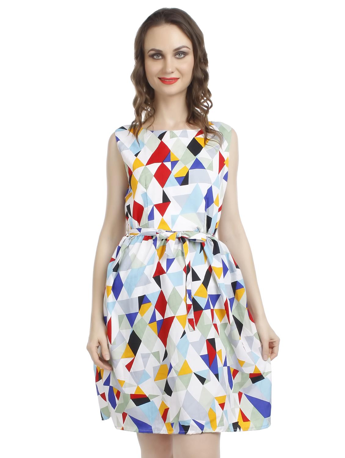 tie knot geometric a-line dress - 16322071 -  Zoom Image - 0