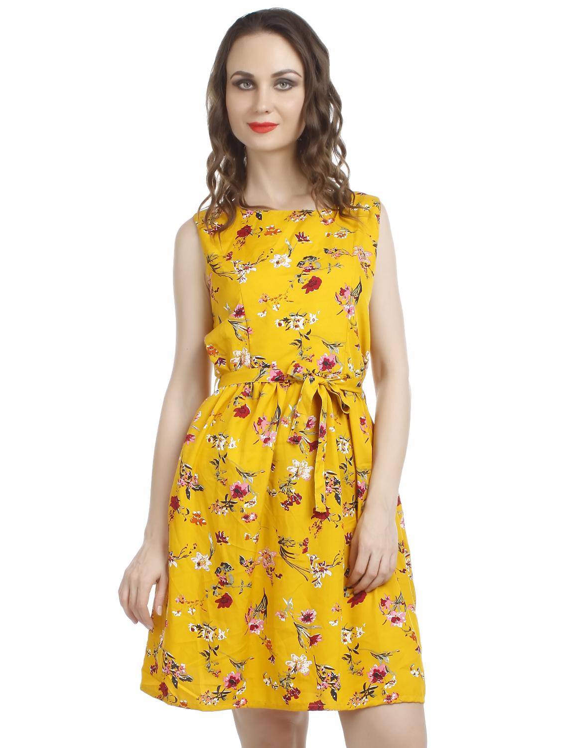 tie knot floral a-line dress - 16322072 - Zoom Image - 0