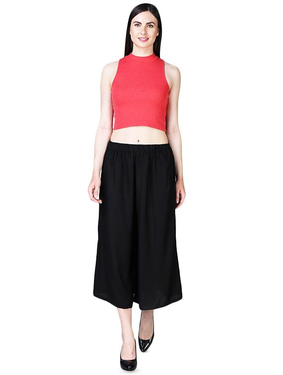 black rayon cullottes - 16322476 - Standard Image - 3