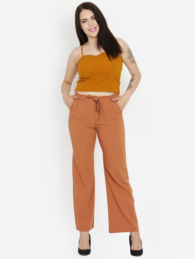 tie up flat front trousers - 16323029 - Standard Image - 3